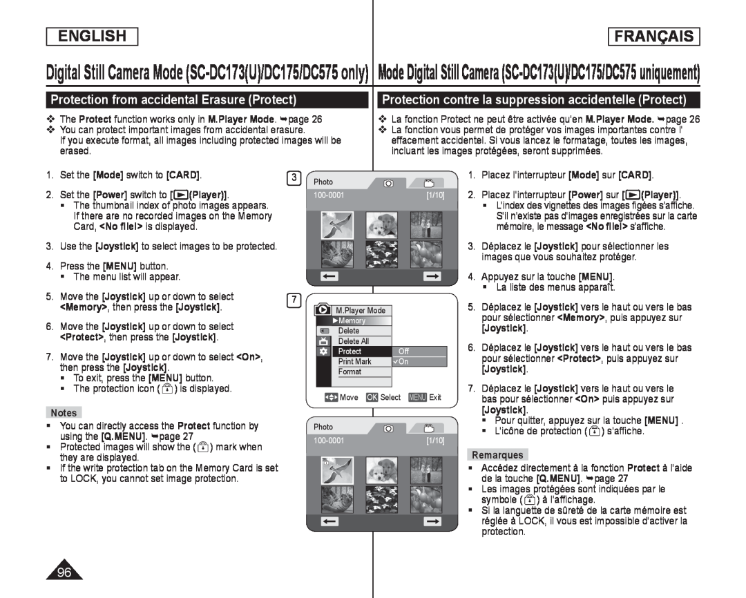 Protection from accidental Erasure (Protect) Handheld SC-DC173U