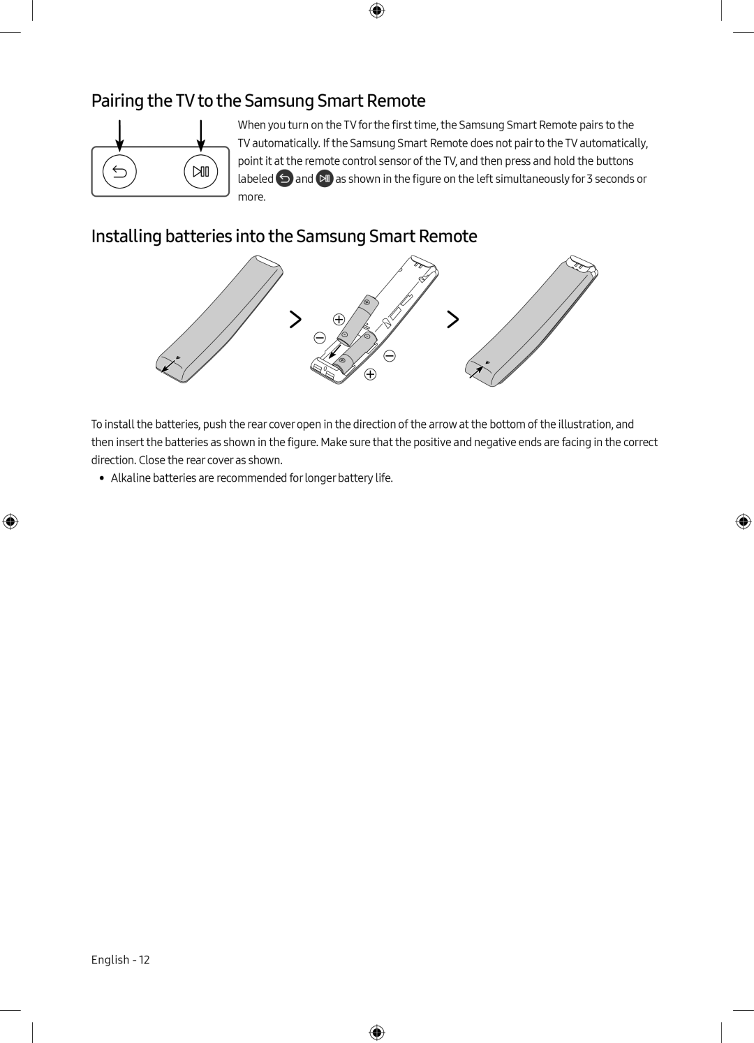 Installing batteries into the Samsung Smart Remote T Model Line Up (2020) Q70T