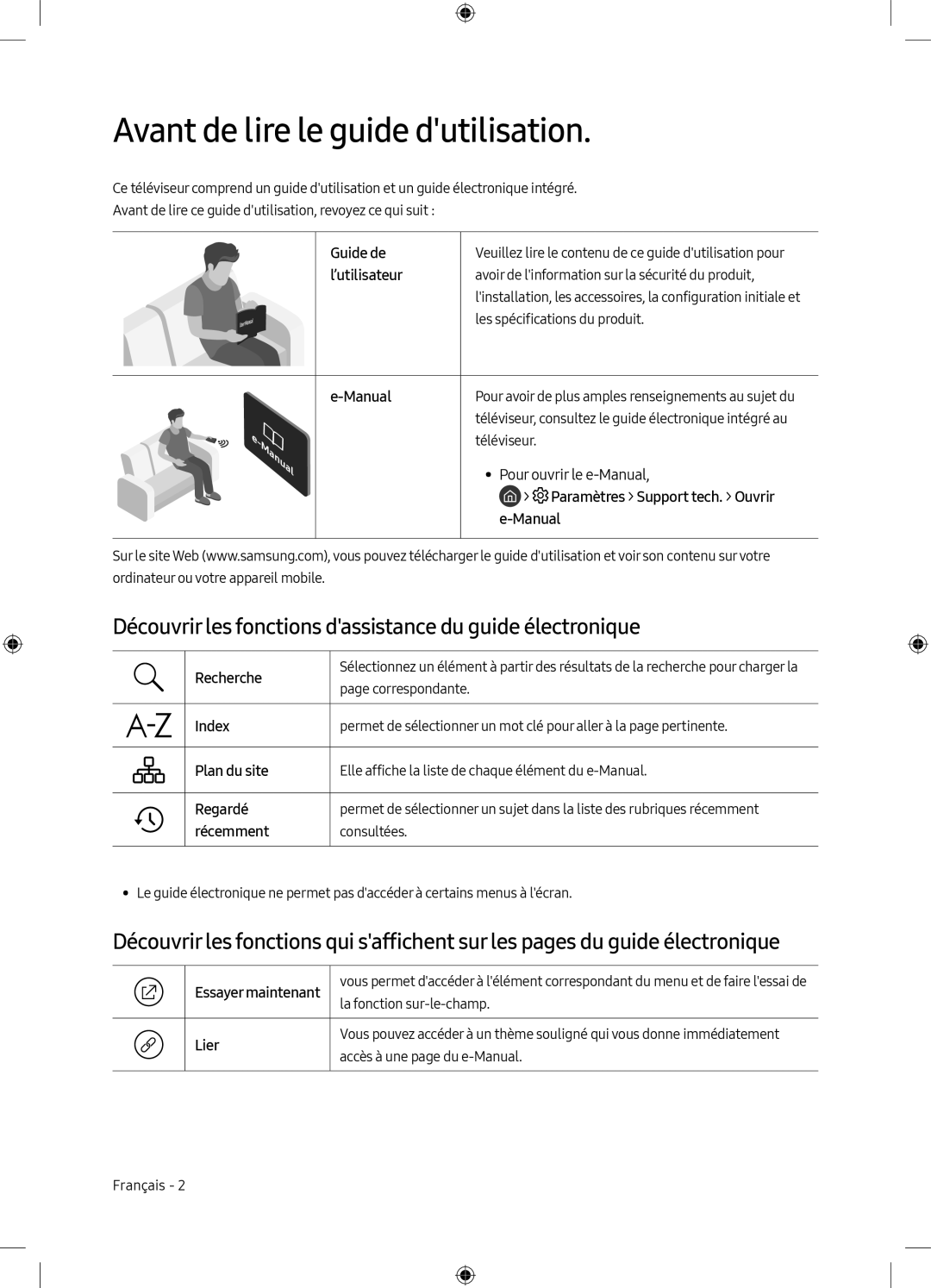 Avant de lire le guide d'utilisation T Model Line Up (2020) Q70T