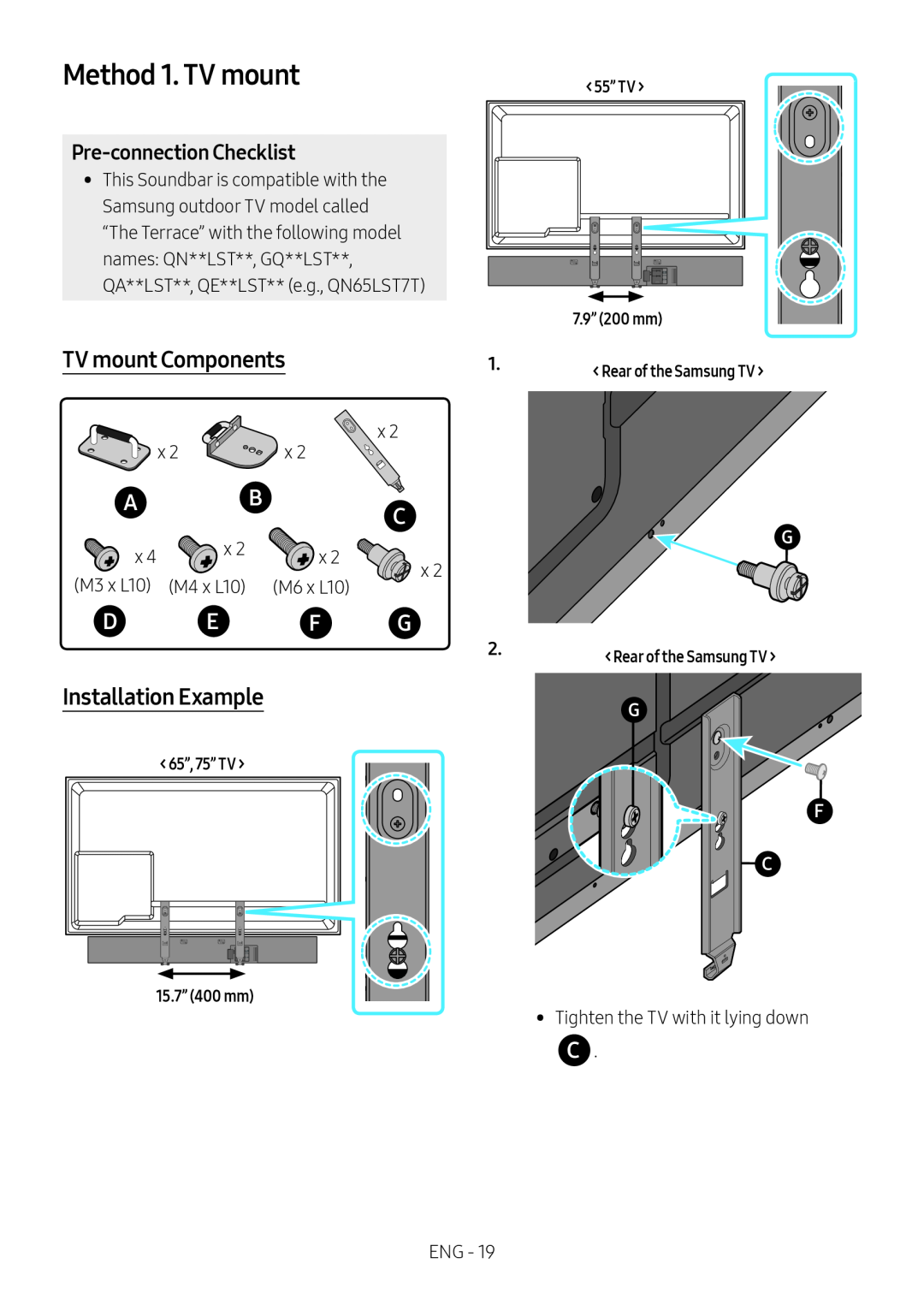 TV mount Components Lifestyle HW-LST70T