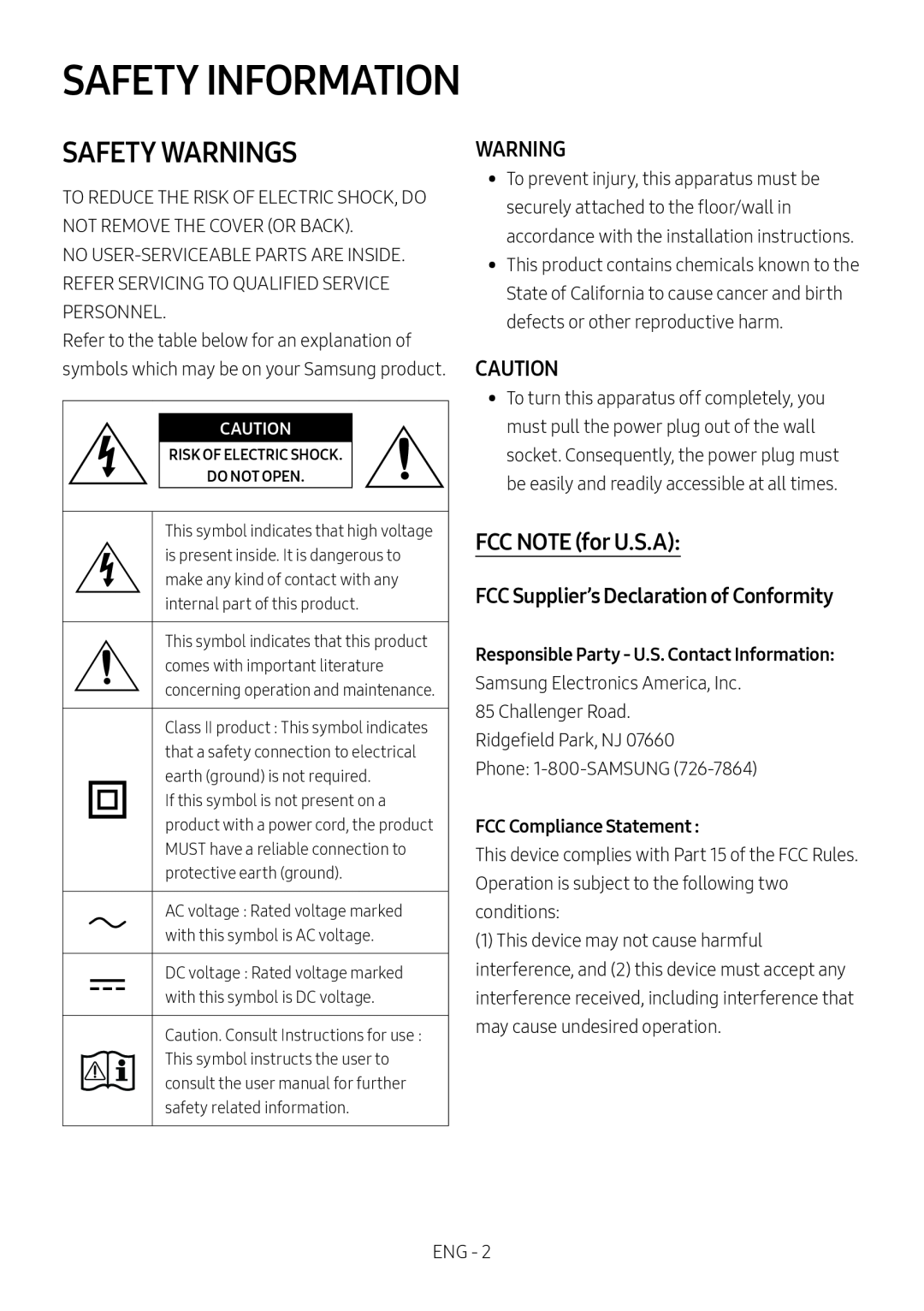 SAFETY WARNINGS Lifestyle HW-LST70T