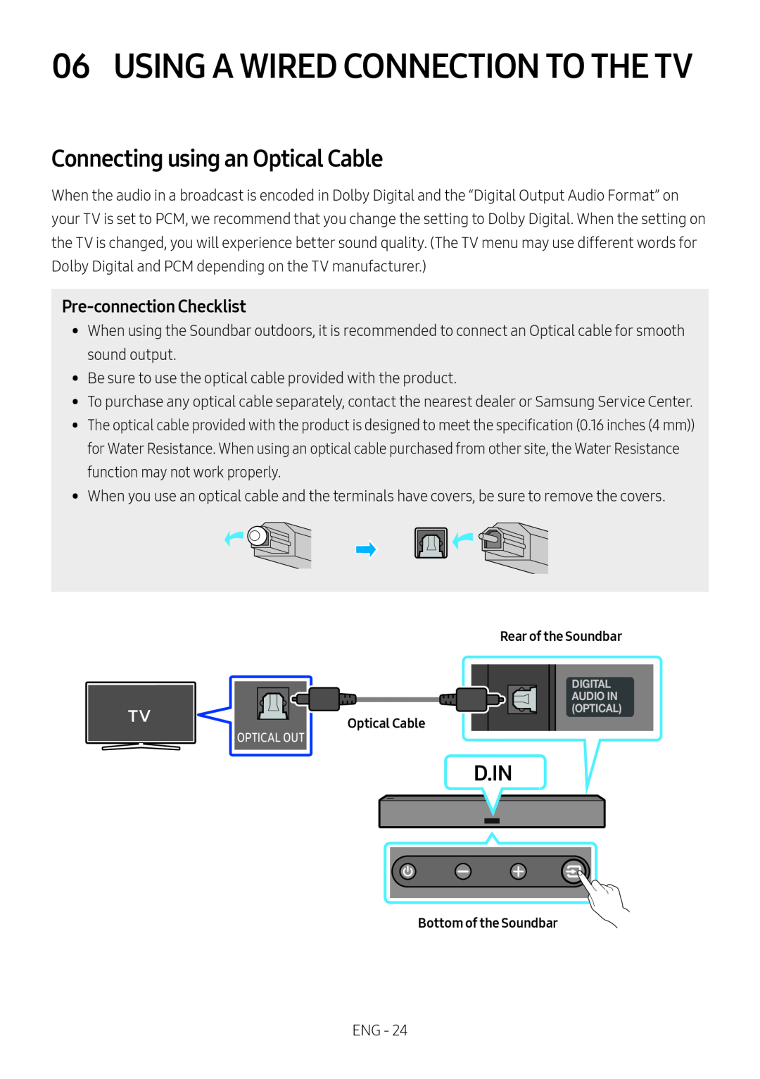 06 USING A WIRED CONNECTION TO THE TV Lifestyle HW-LST70T