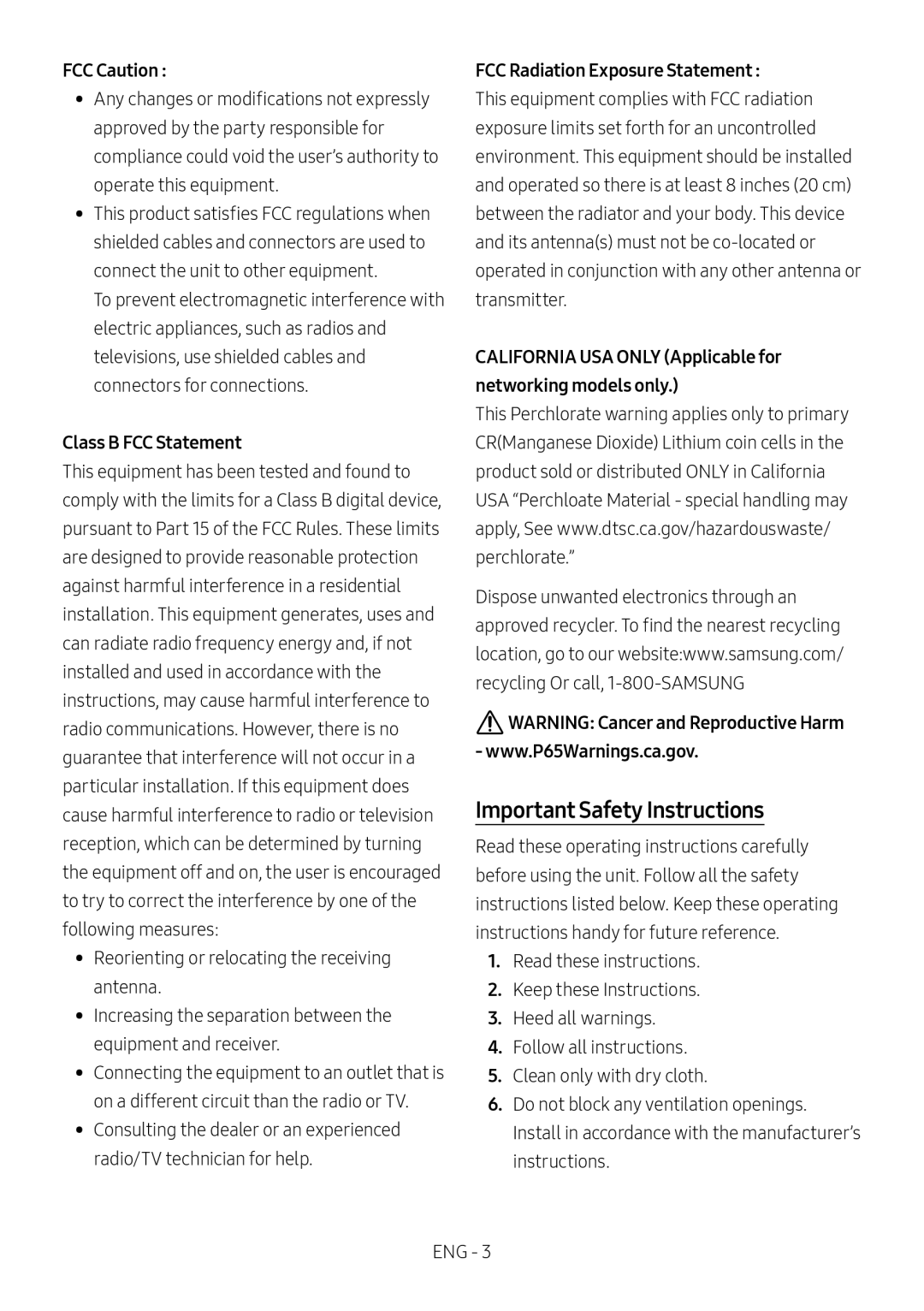 Important Safety Instructions Lifestyle HW-LST70T