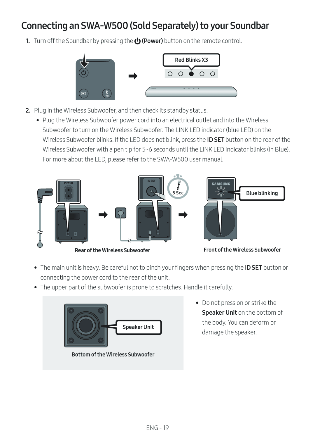 Connecting an SWA-W500(Sold Separately) to your Soundbar Lifestyle HW-S60T