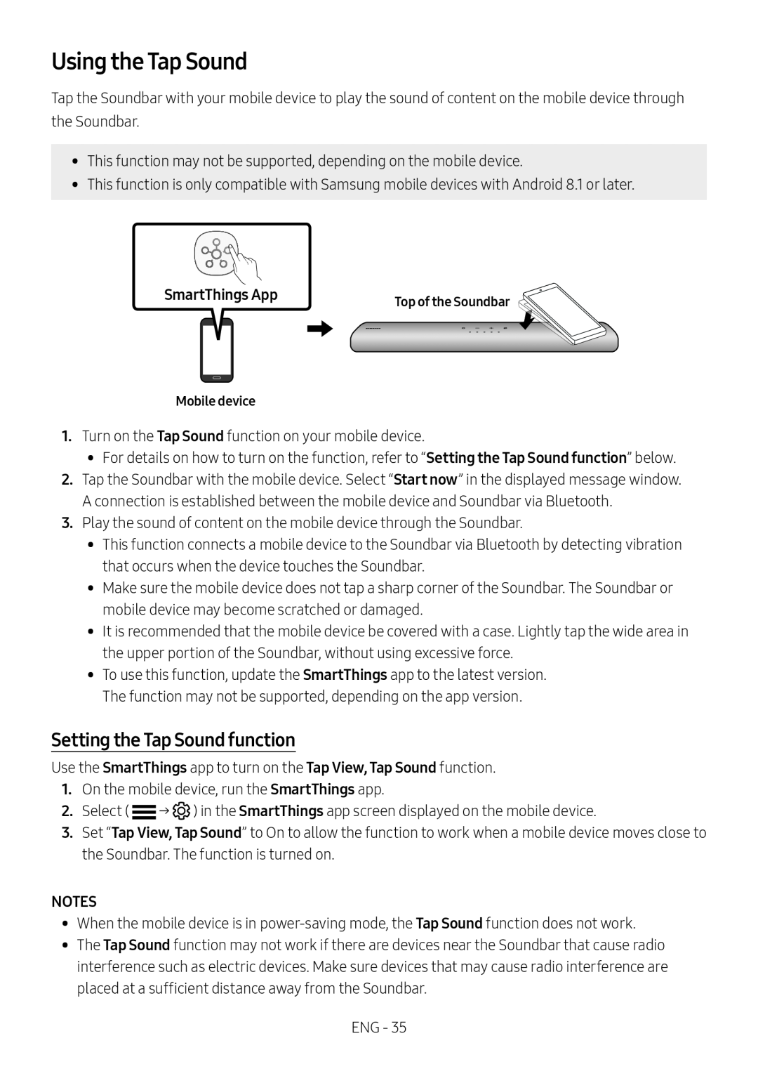 Setting the Tap Sound function Lifestyle HW-S60T