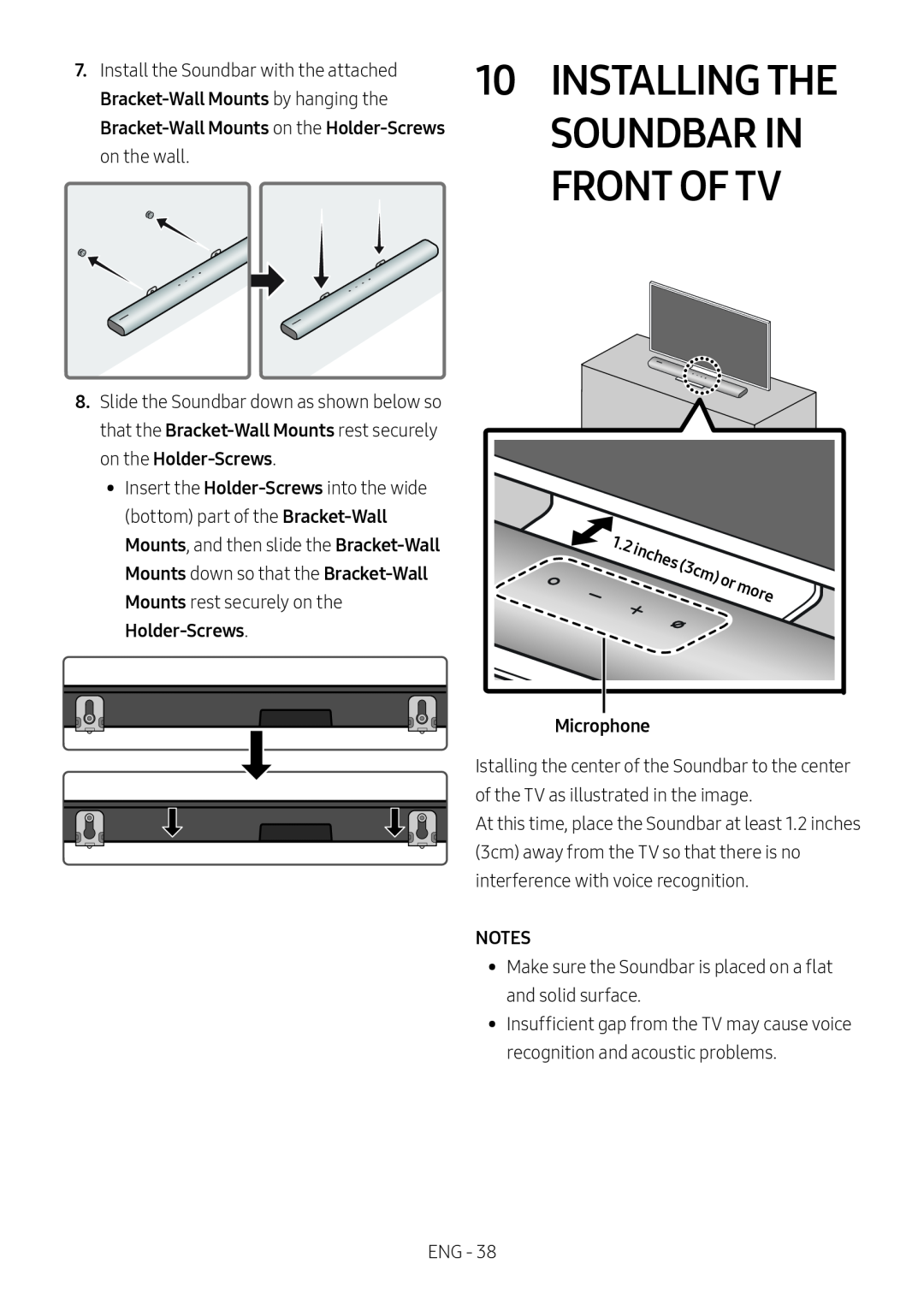 10INSTALLING THE SOUNDBAR IN FRONT OF TV