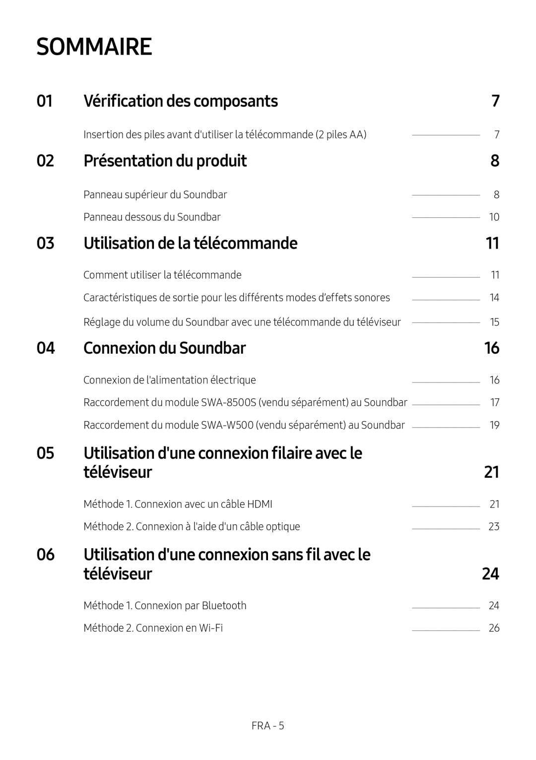 Vérification des composants Lifestyle HW-S60T