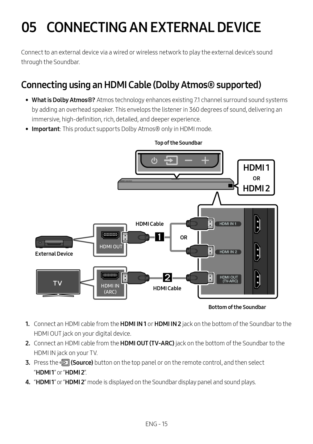 05 CONNECTING AN EXTERNAL DEVICE Dolby Atmos HW-N950