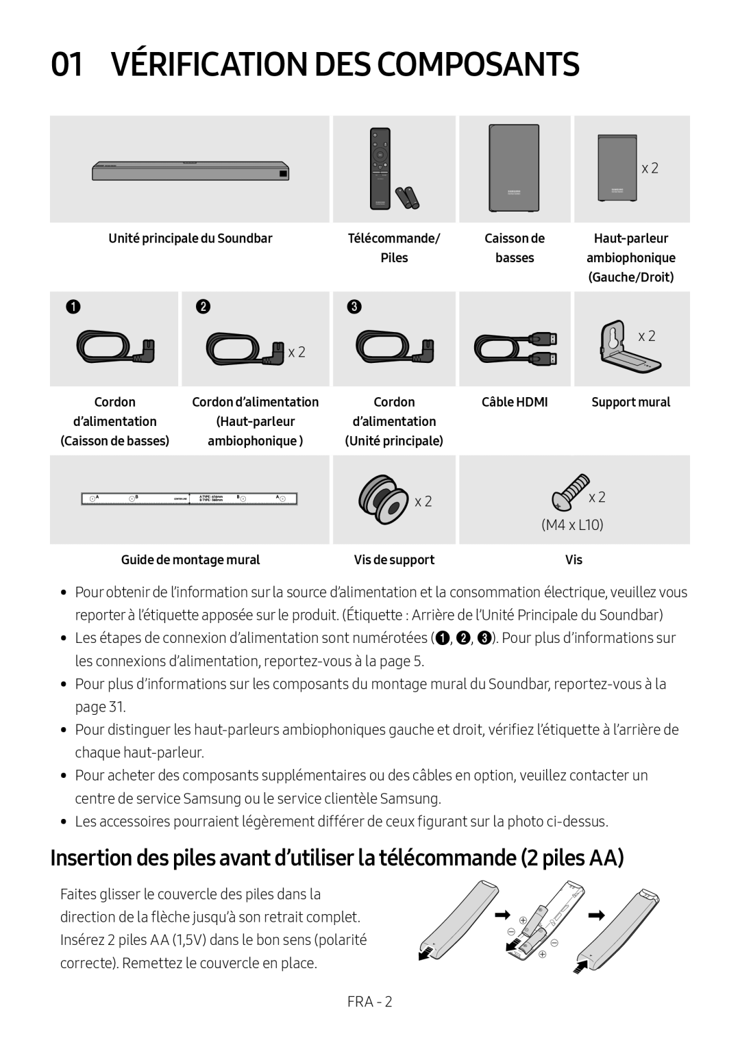 01 VÉRIFICATION DES COMPOSANTS Dolby Atmos HW-N950