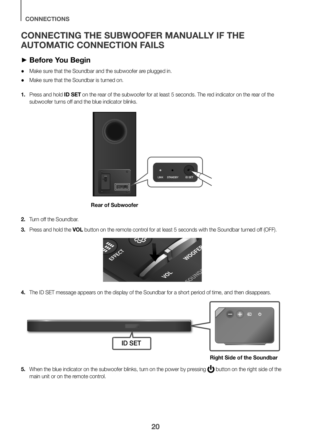 Connecting the Subwoofer Manually if the Automatic Connection Fails Dolby Atmos HW-K850