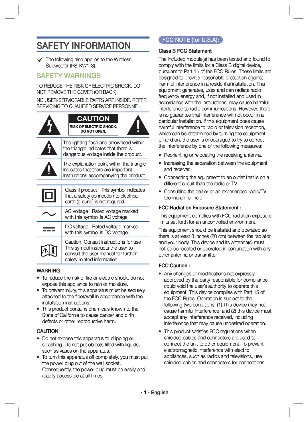 SAFETY WARNINGS Dolby Atmos HW-K850