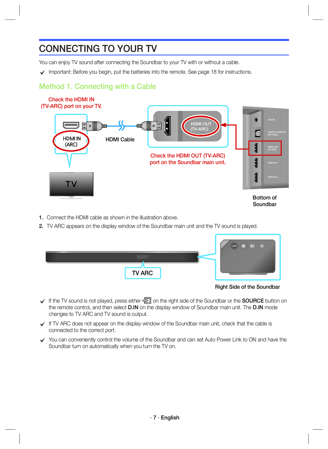 Method 1. Connecting with a Cable Dolby Atmos HW-K850