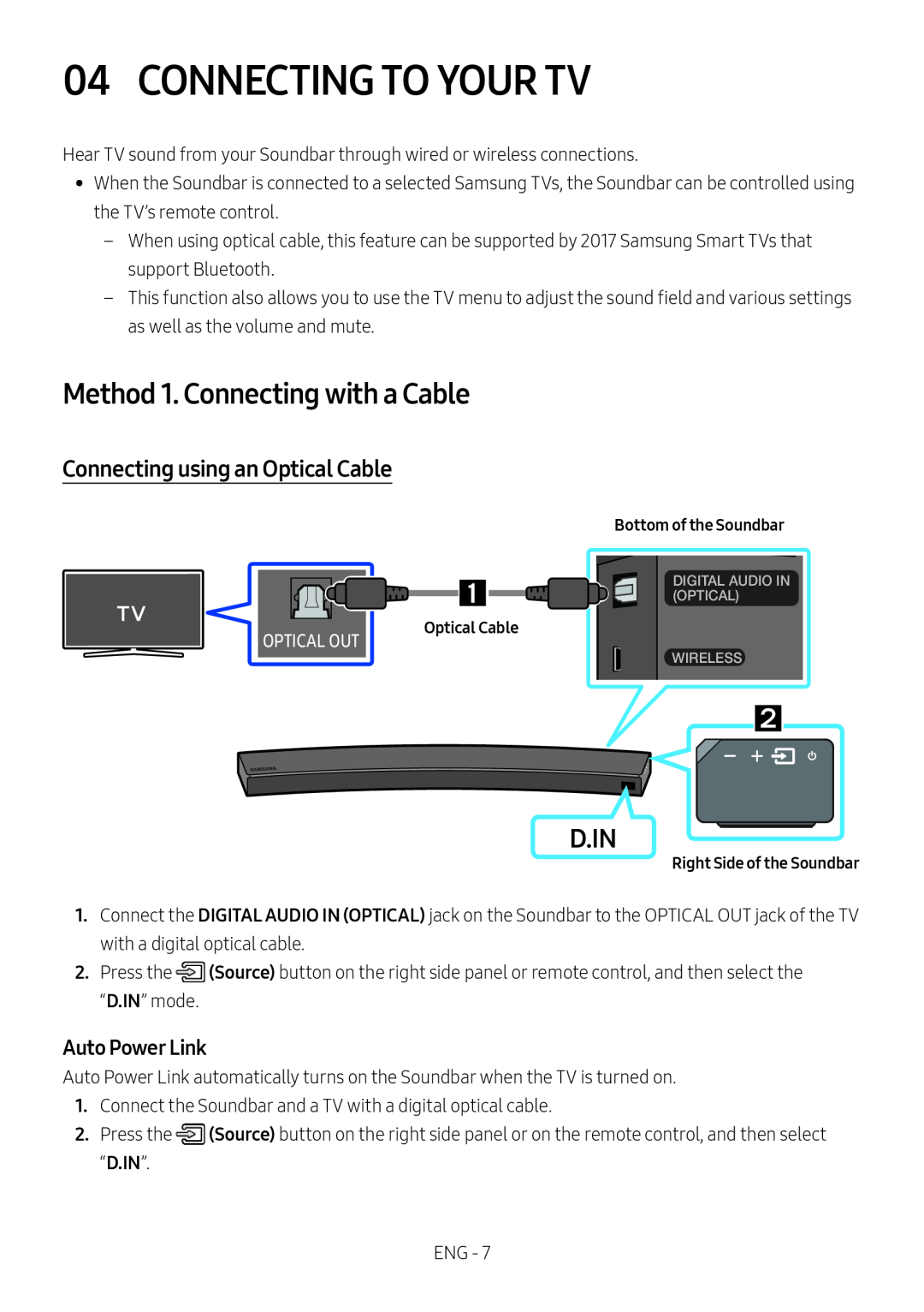 Connecting using an Optical Cable Curved HW-MS6500