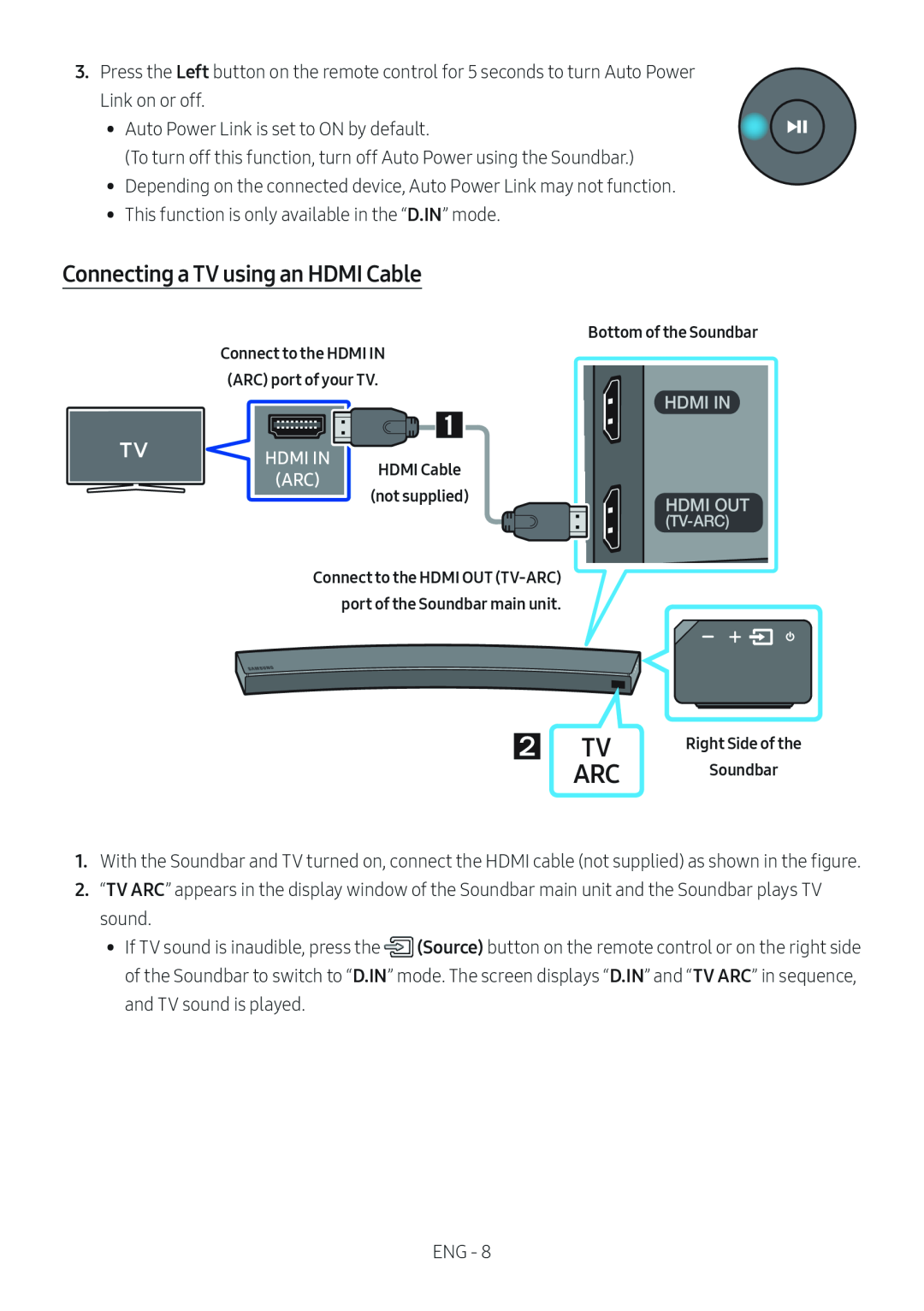 Connecting a TV using an HDMI Cable Curved HW-MS6500