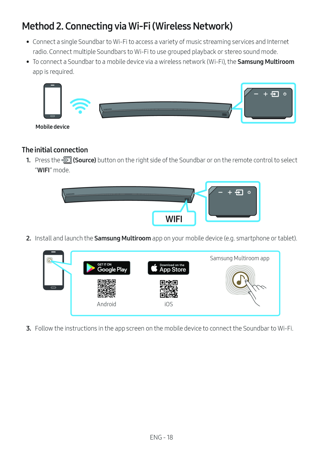 Method 2. Connecting via Wi-Fi(Wireless Network) Curved HW-MS6500