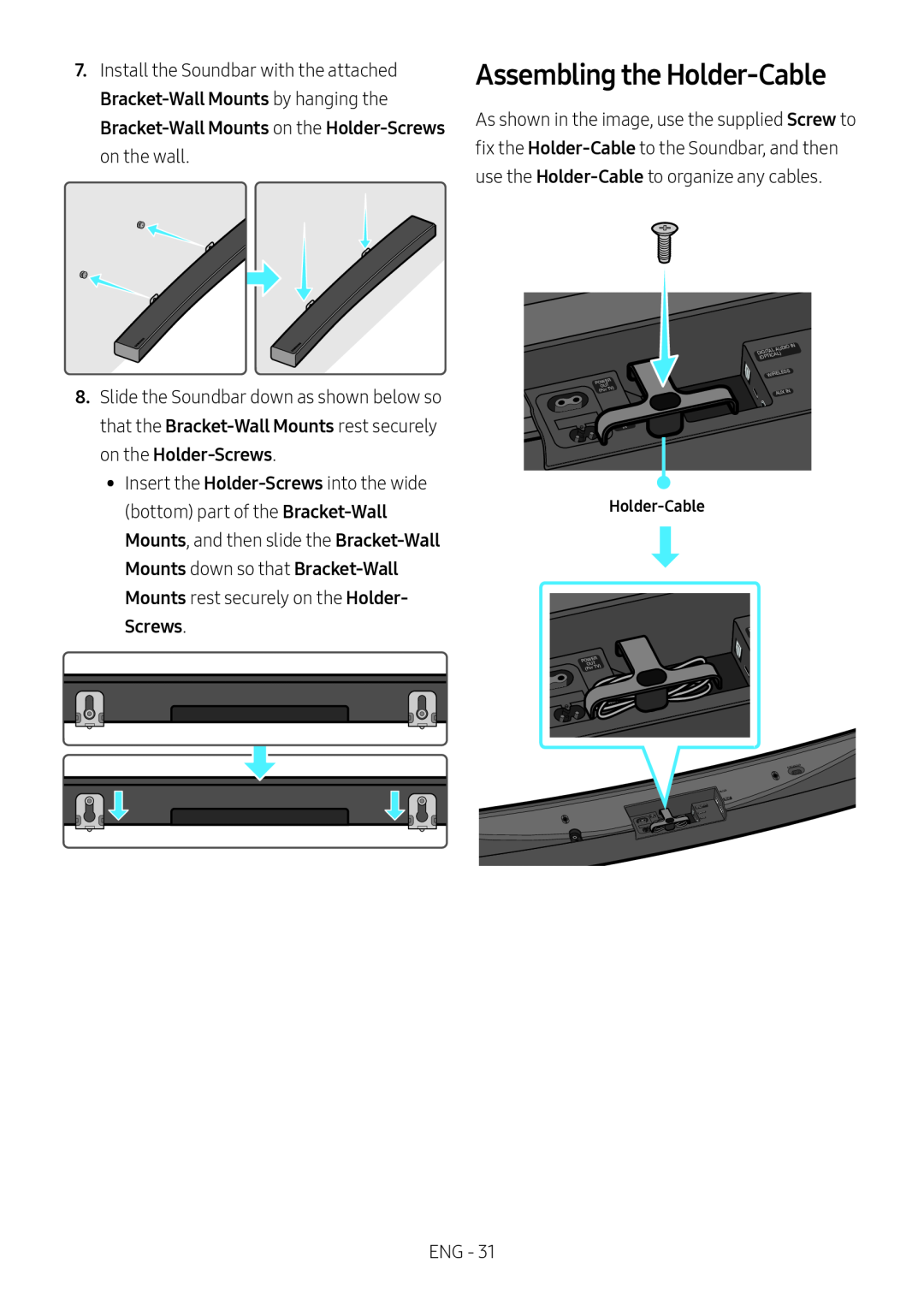 Assembling the Holder-Cable Curved HW-MS6500