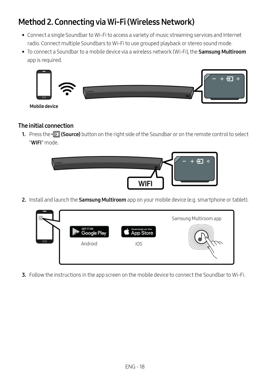 Method 2. Connecting via Wi-Fi(Wireless Network) Curved HW-MS6500