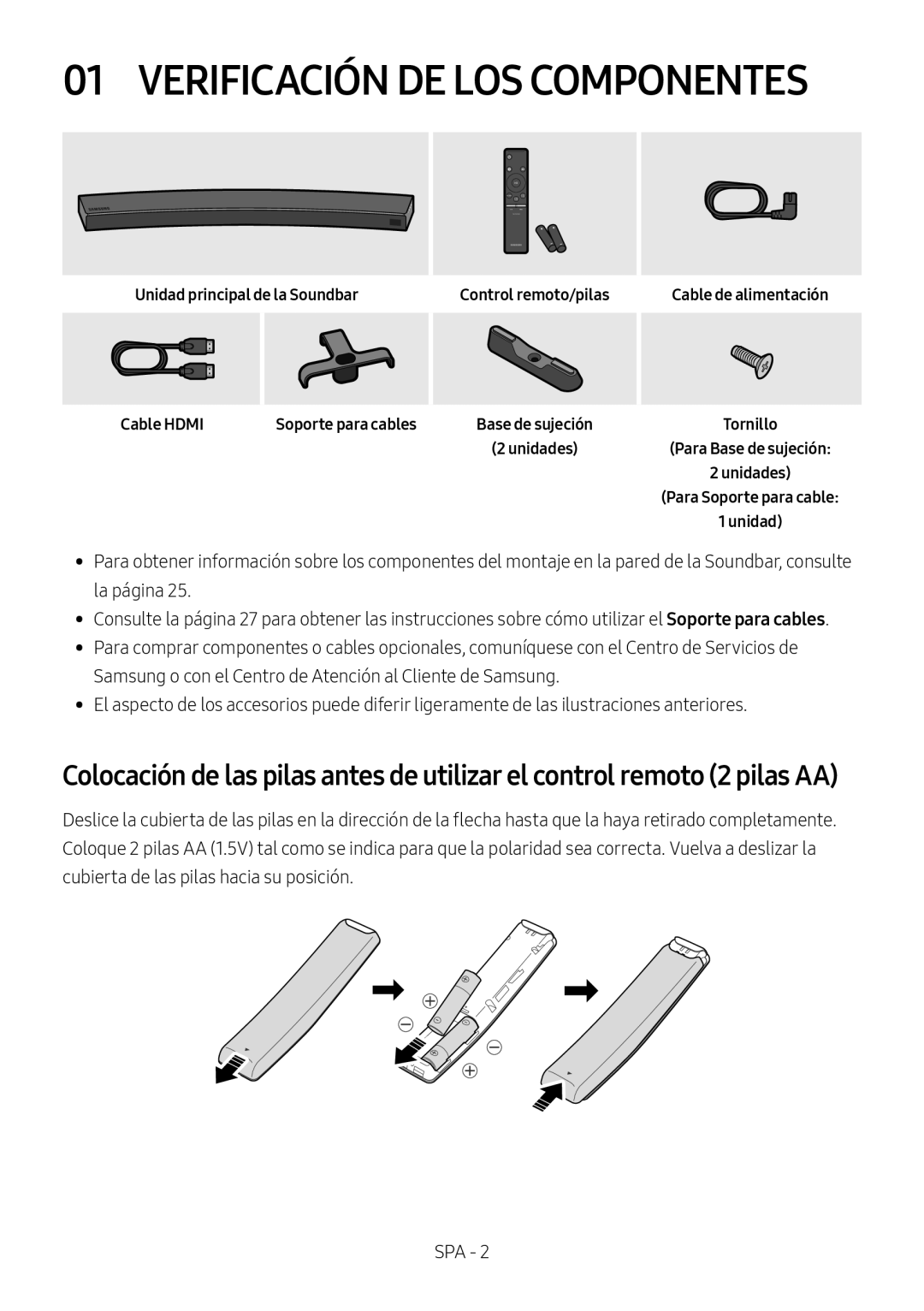 01 VERIFICACIÓN DE LOS COMPONENTES Curved HW-MS6500