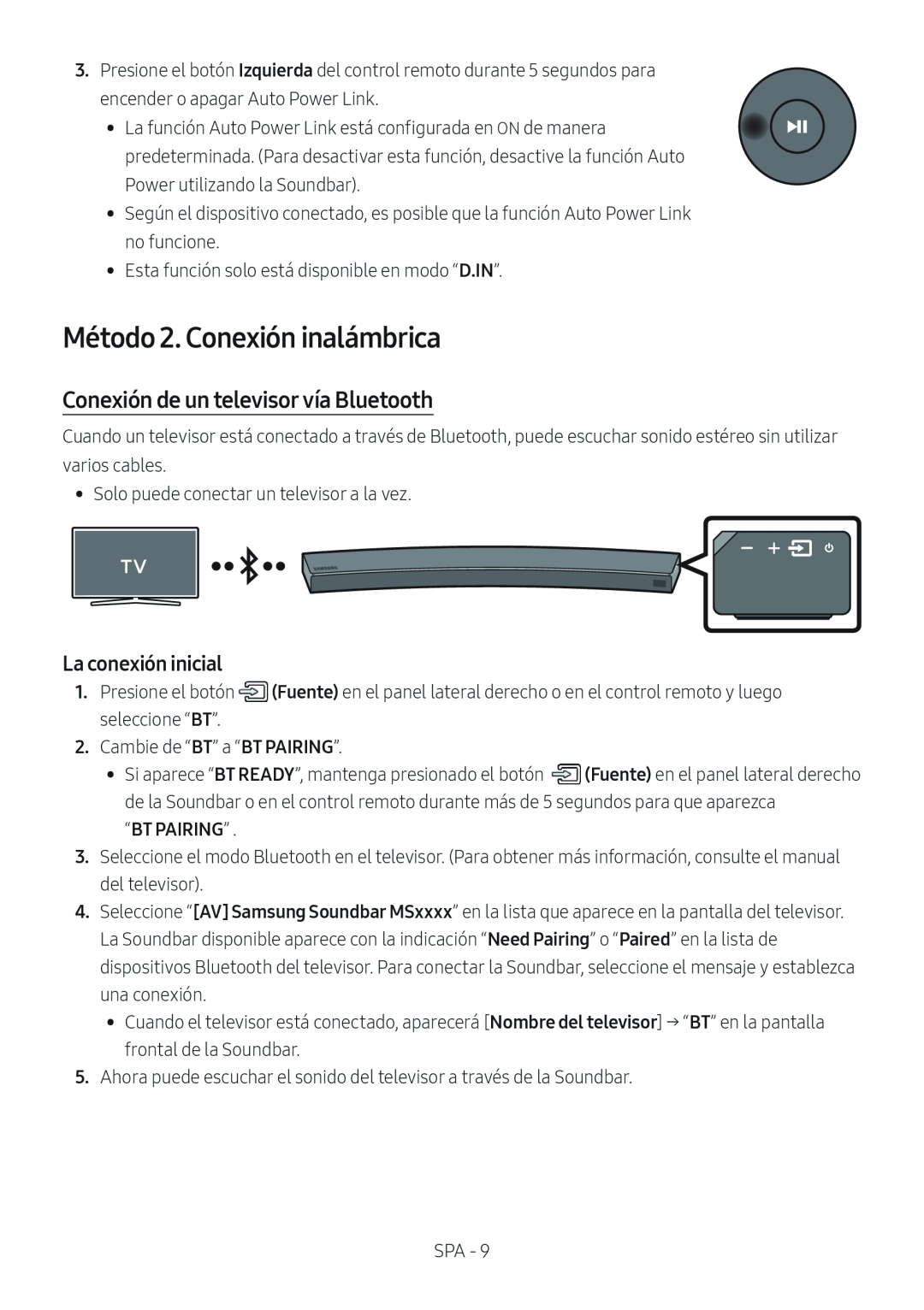 Conexión de un televisor vía Bluetooth Curved HW-MS6500