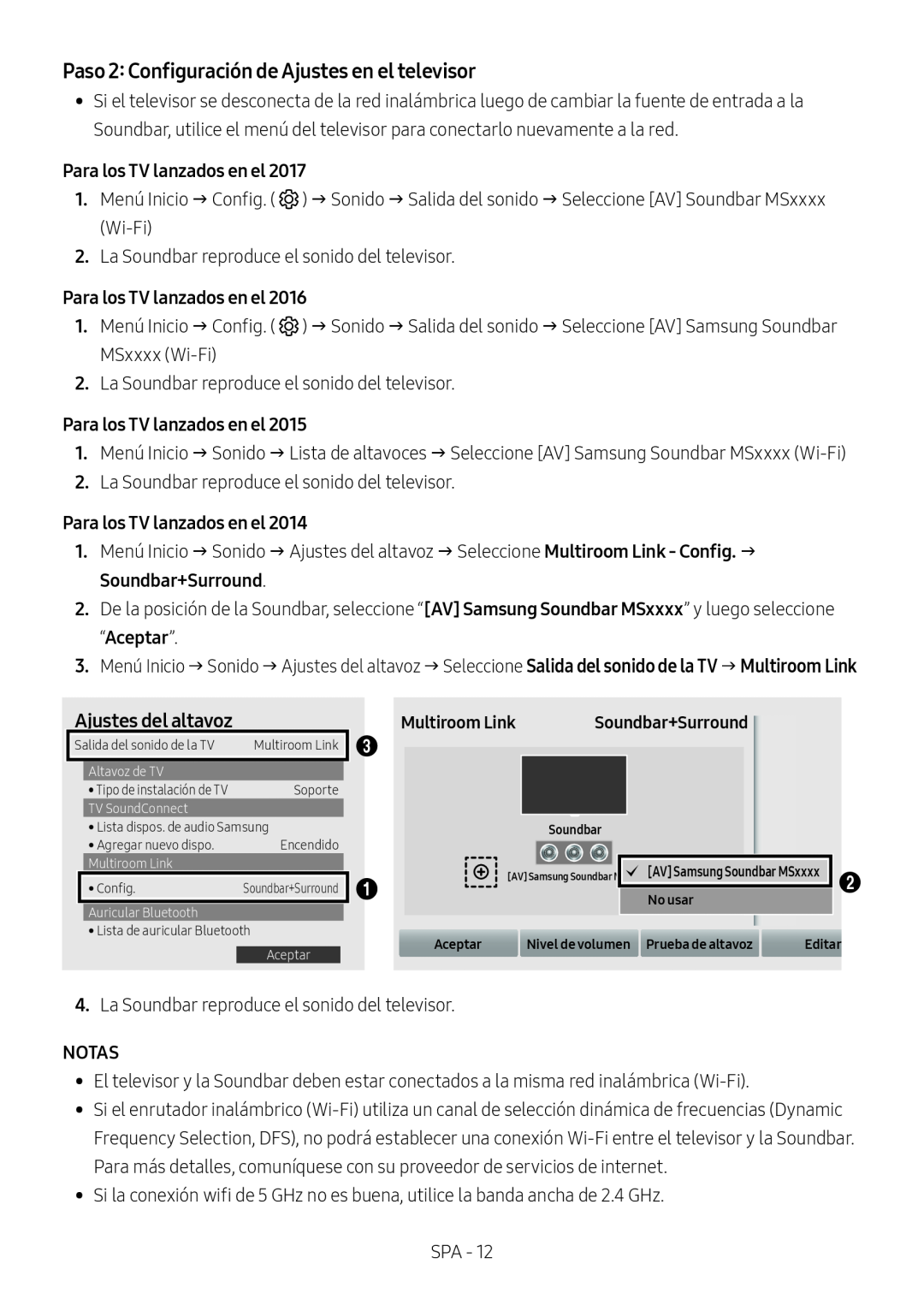 Paso 2: Configuración de Ajustes en el televisor Curved HW-MS6500