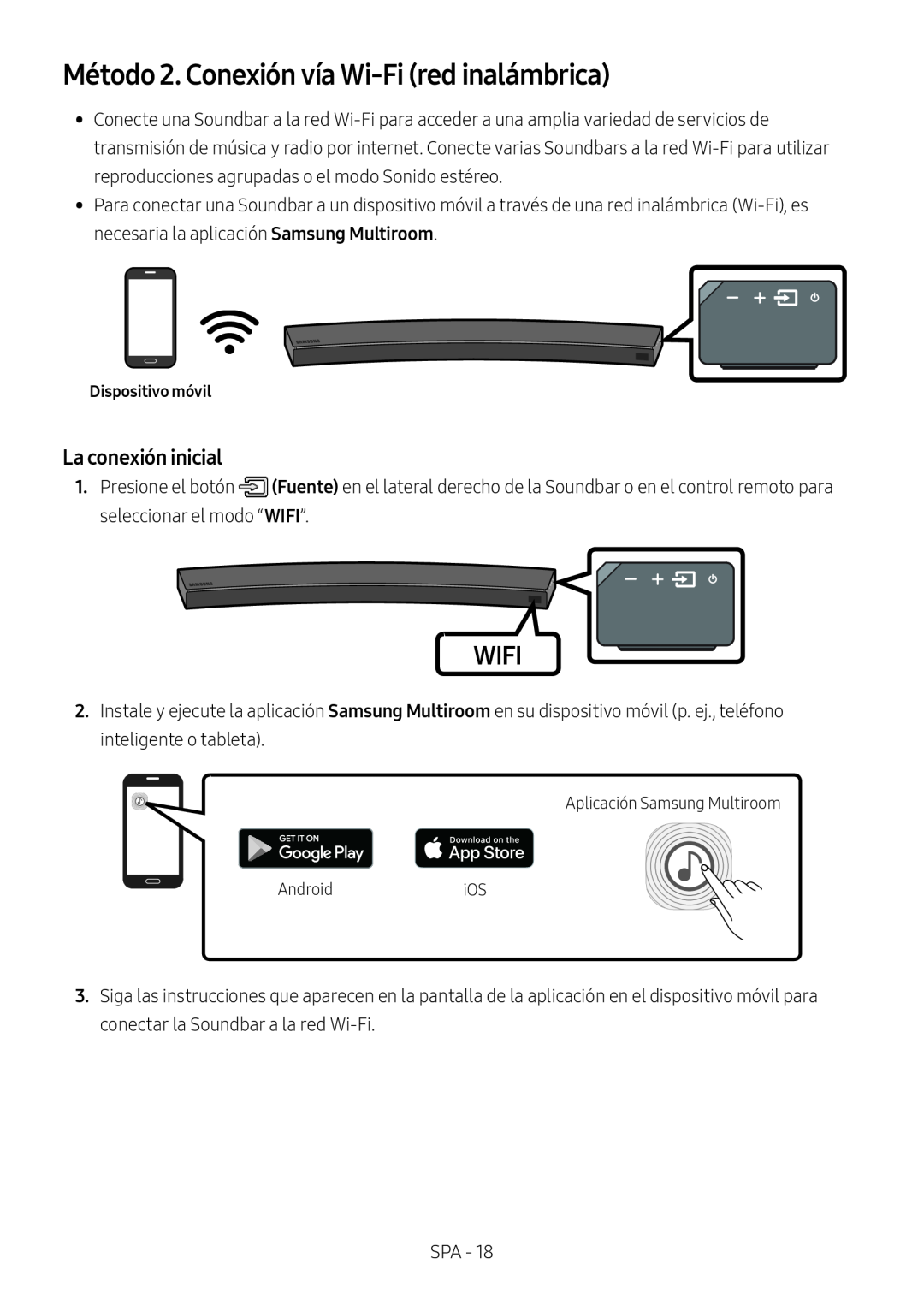 Método 2. Conexión vía Wi-Fi(red inalámbrica) Curved HW-MS6500