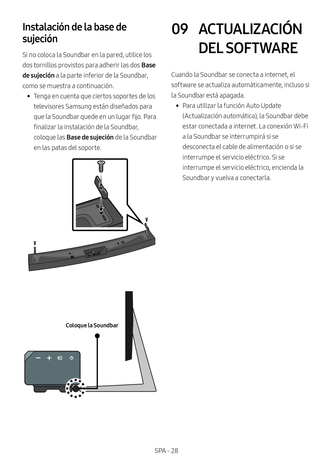 Instalación de la base de sujeción Curved HW-MS6500