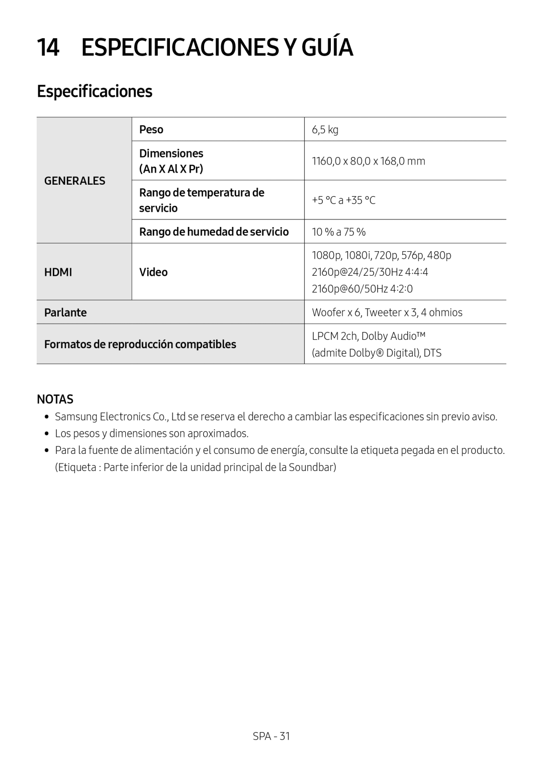 Especificaciones Curved HW-MS6500