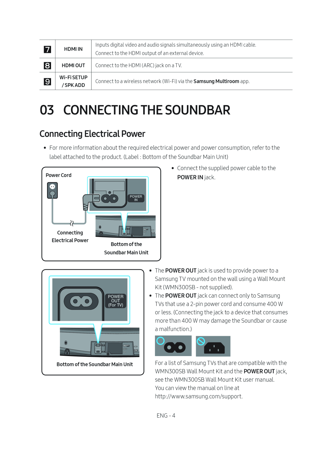 Connecting Electrical Power Curved HW-MS6500