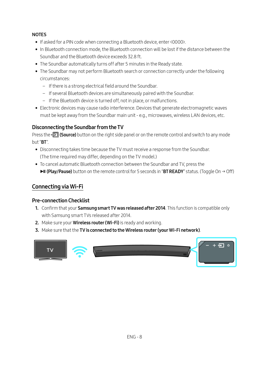 Disconnecting the Soundbar from the TV Curved HW-MS6500