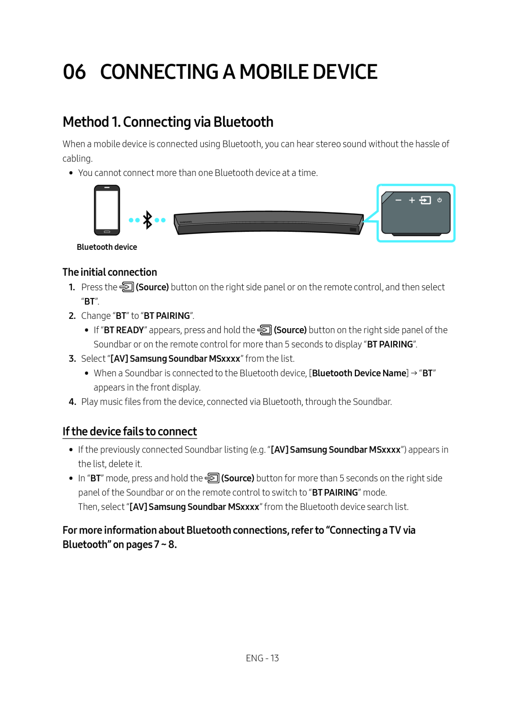 Method 1. Connecting via Bluetooth Curved HW-MS6500