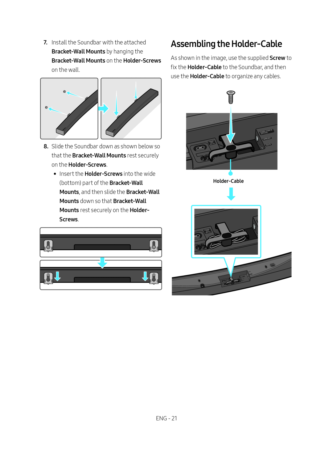 Assembling the Holder-Cable Curved HW-MS6500