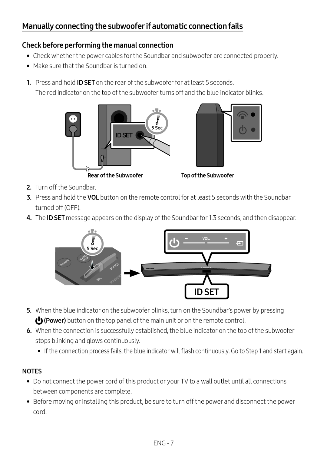 Manually connecting the subwoofer if automatic connection fails Curved HW-M4500