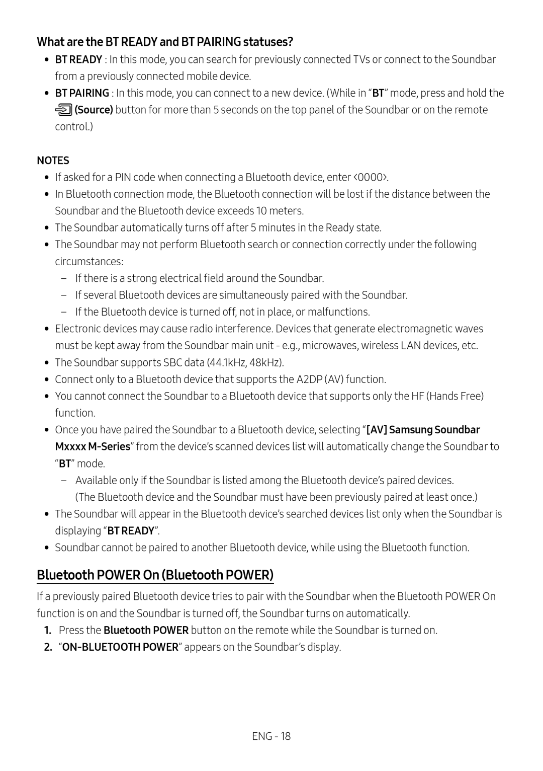 Bluetooth POWER On (Bluetooth POWER) Curved HW-M4500