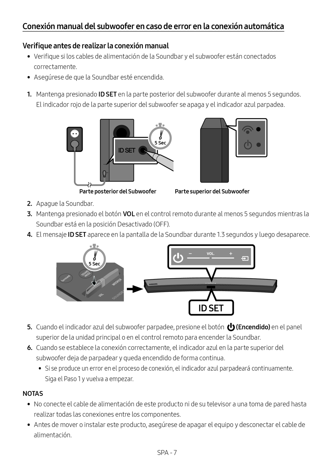 Conexión manual del subwoofer en caso de error en la conexión automática Curved HW-M4500