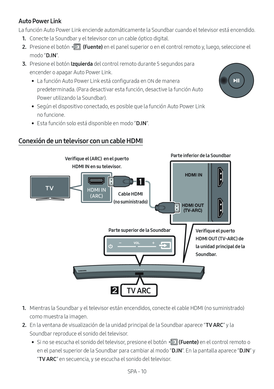 Conexión de un televisor con un cable HDMI Curved HW-M4500