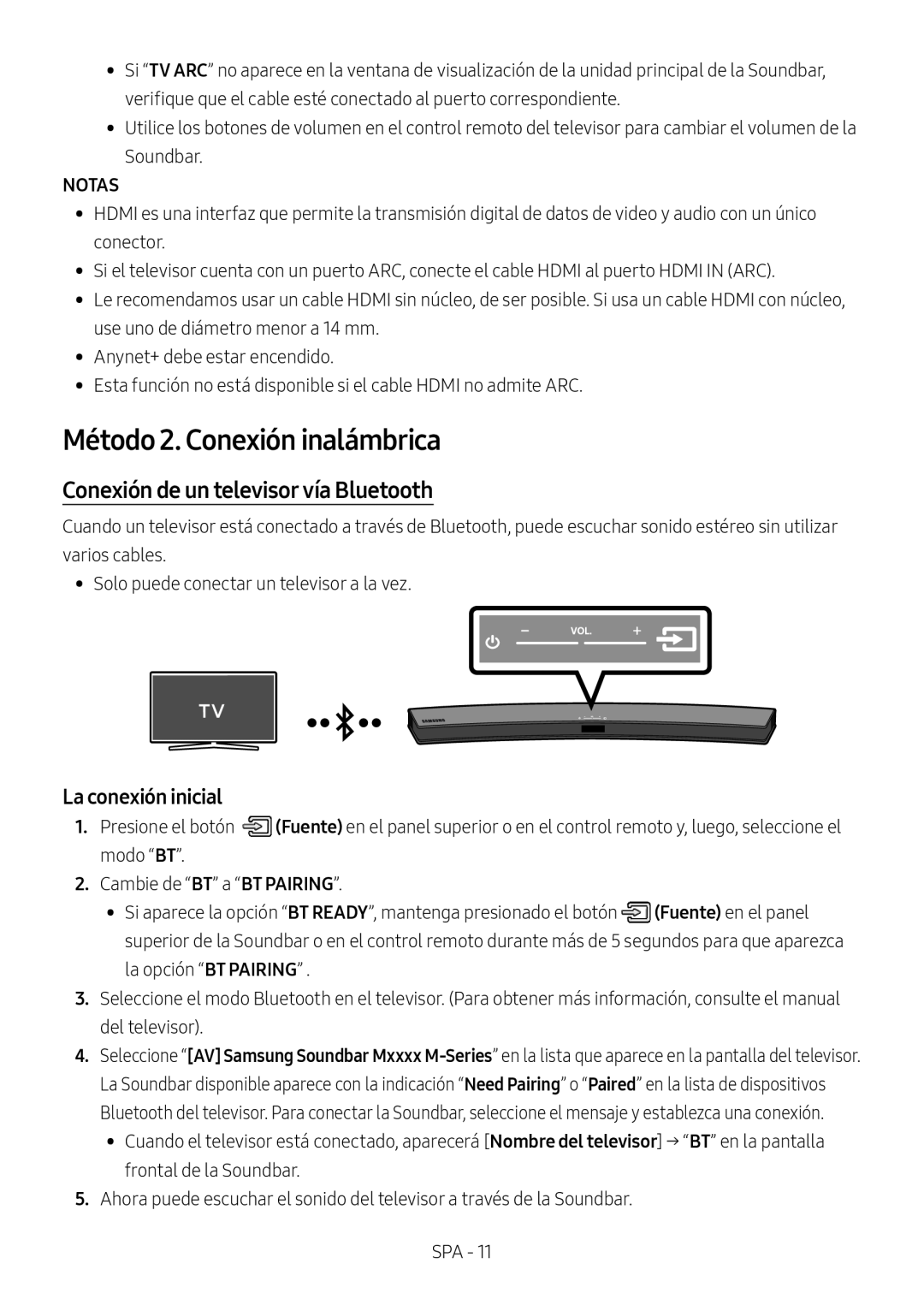 Conexión de un televisor vía Bluetooth Curved HW-M4500