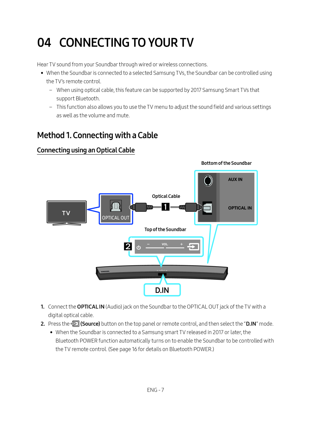 Method 1. Connecting with a Cable Curved HW-M4500