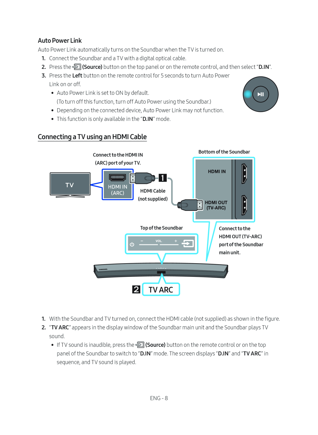 Connecting a TV using an HDMI Cable Curved HW-M4500