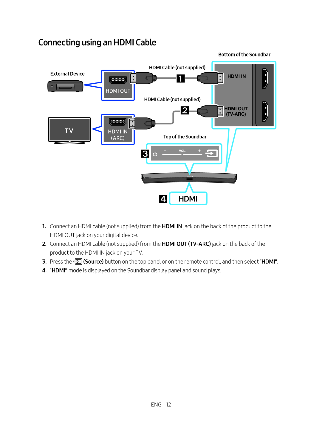 HDMI Connecting using an HDMI Cable