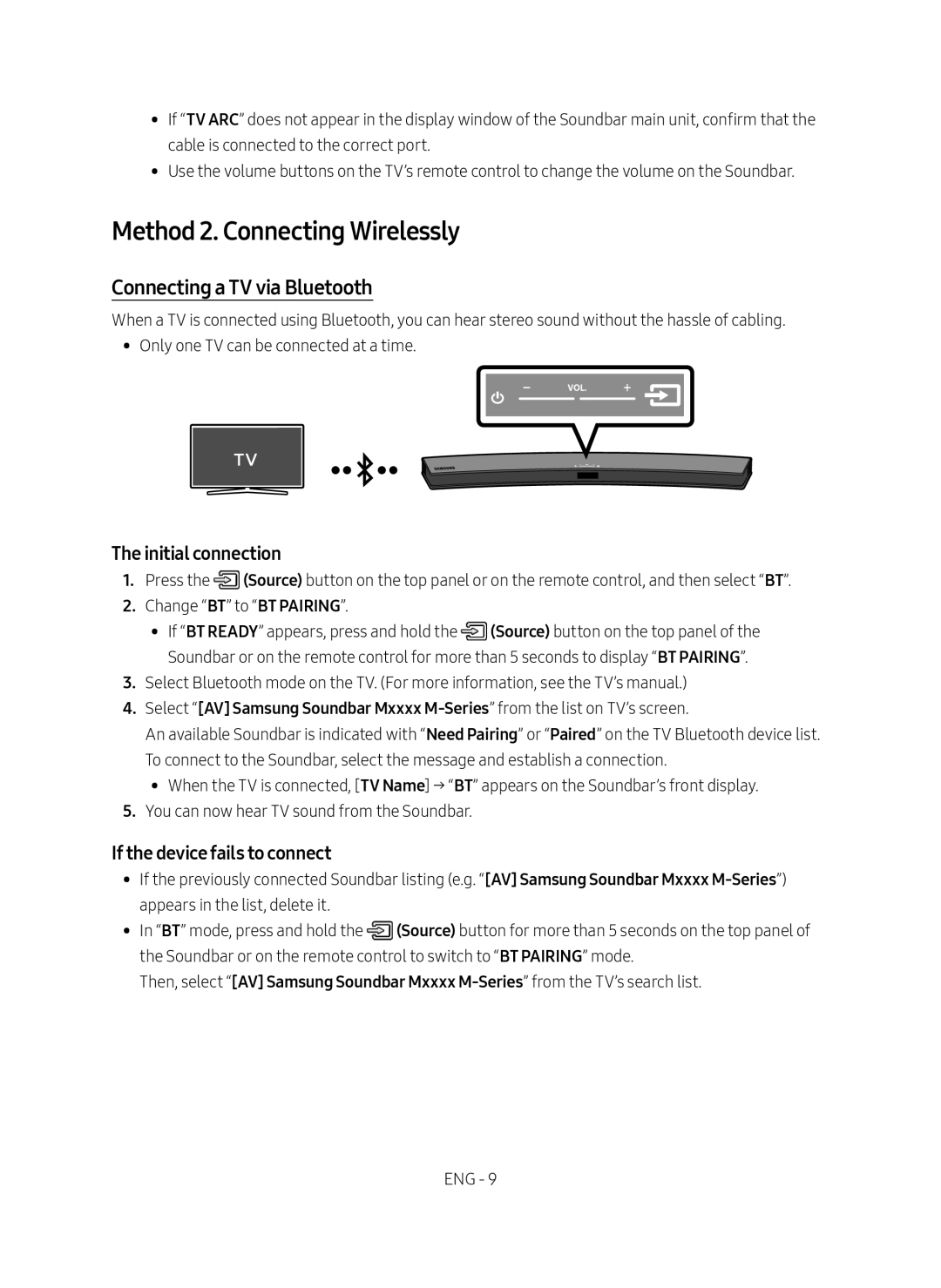 Connecting a TV via Bluetooth Curved HW-M4500