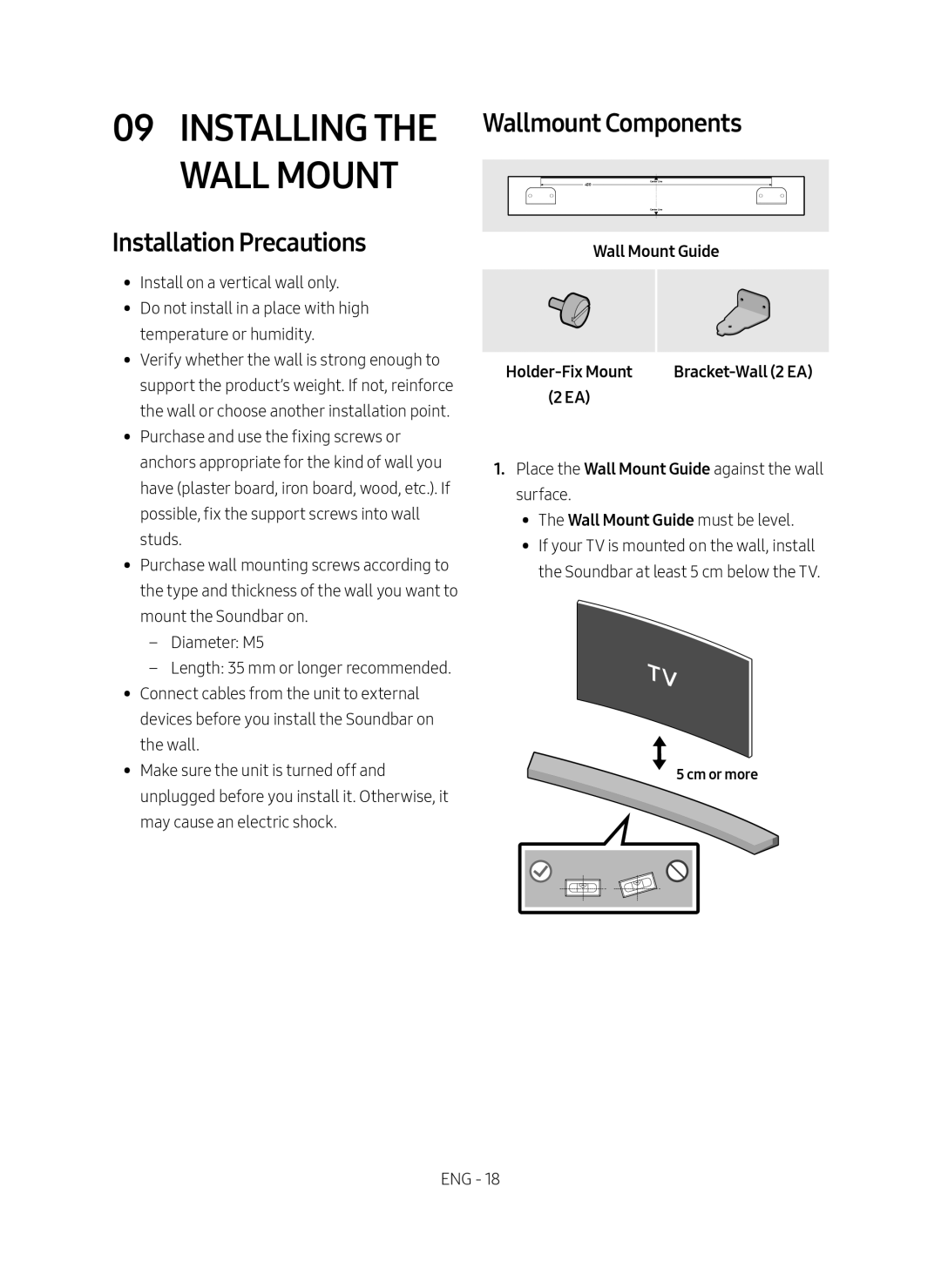 Installation Precautions Curved HW-M4500