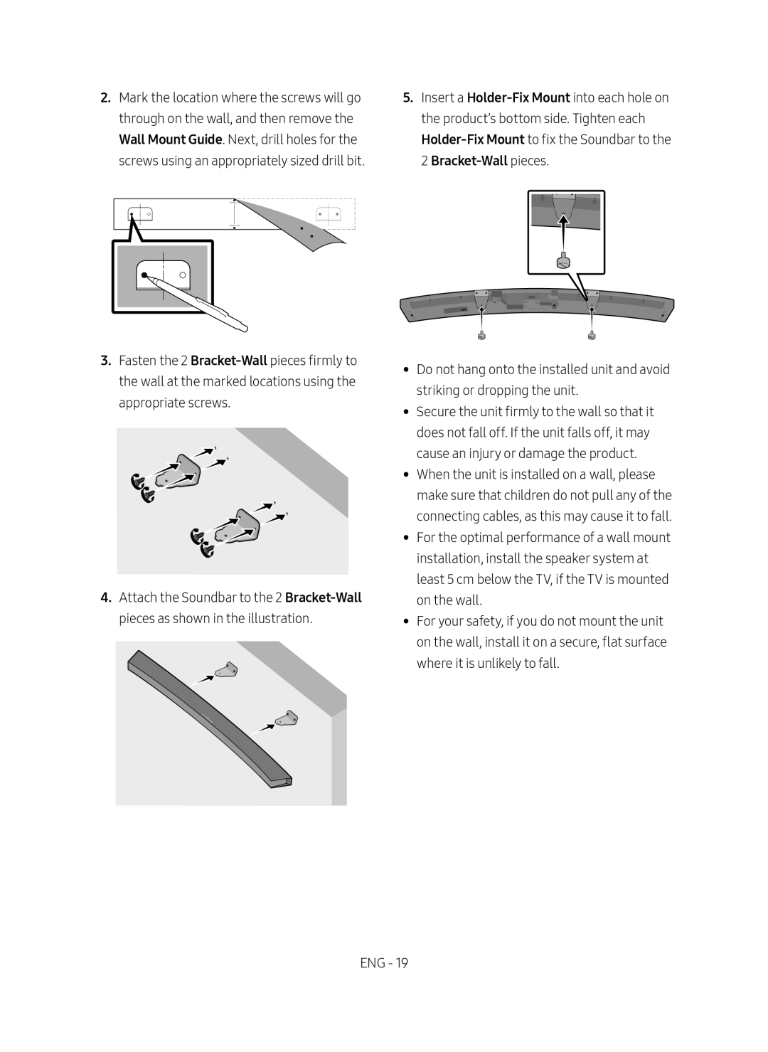 2 Bracket-Wall pieces Curved HW-M4500