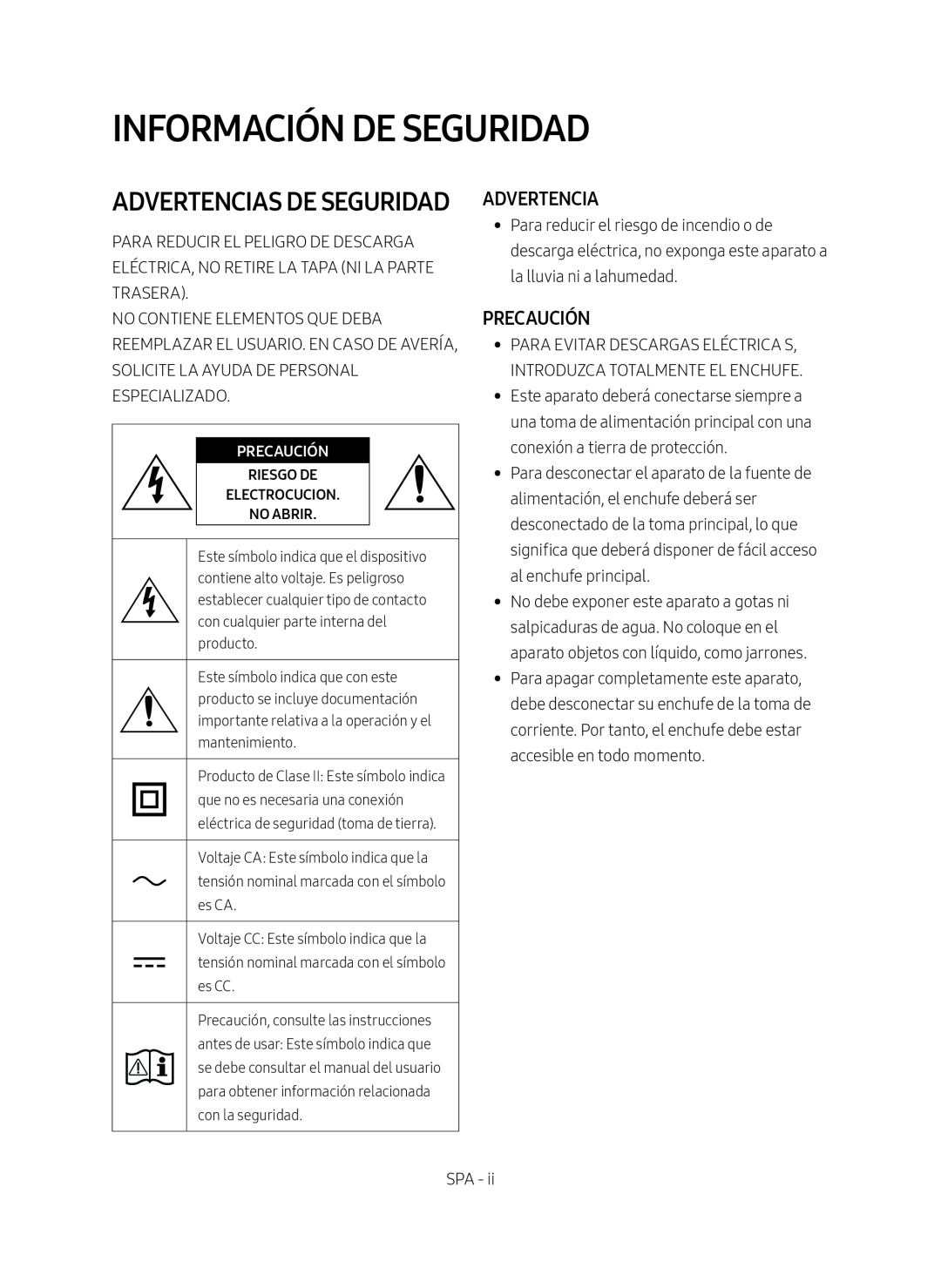 INFORMACIÓN DE SEGURIDAD Curved HW-M4500