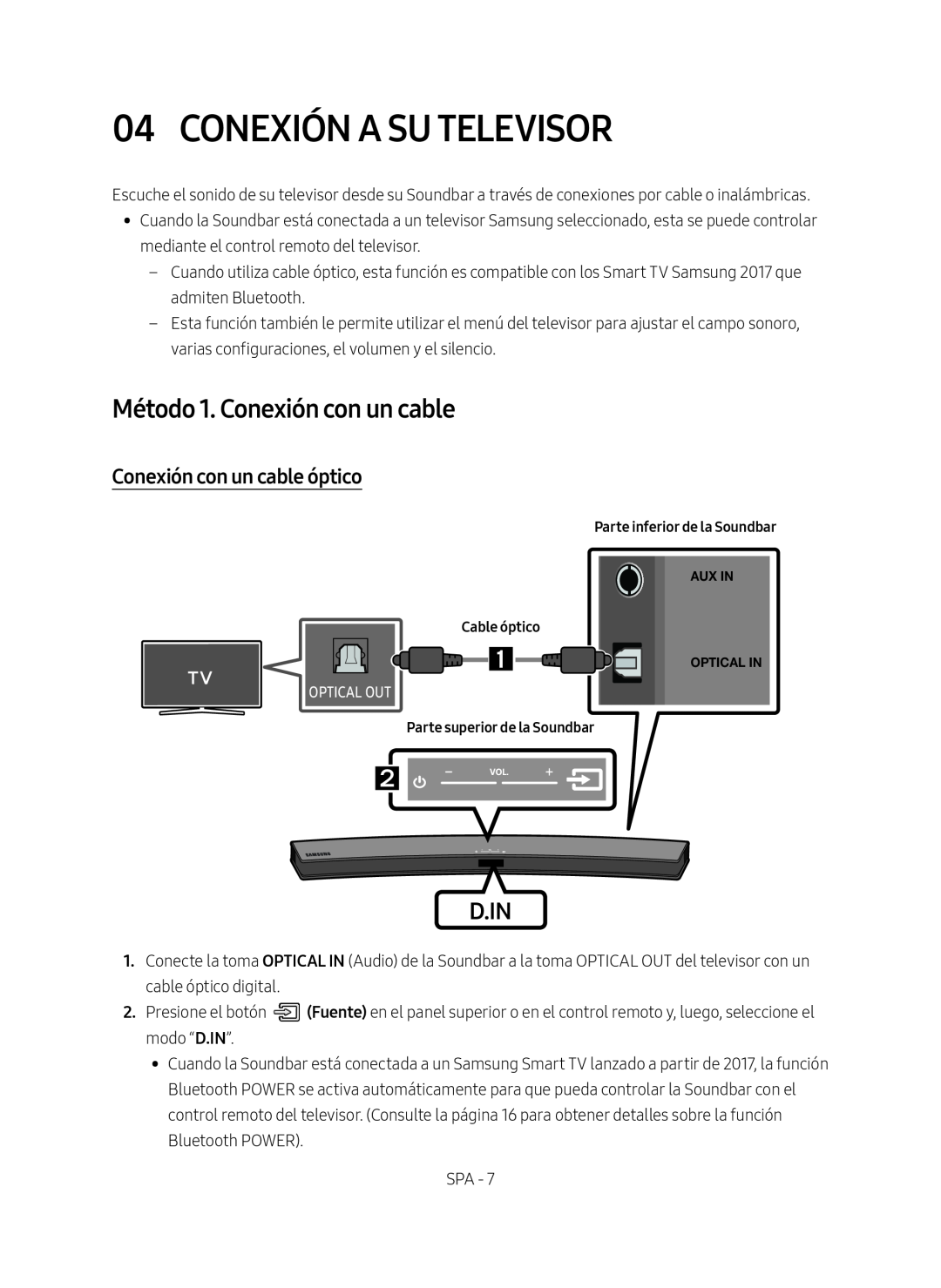 Método 1. Conexión con un cable Curved HW-M4500