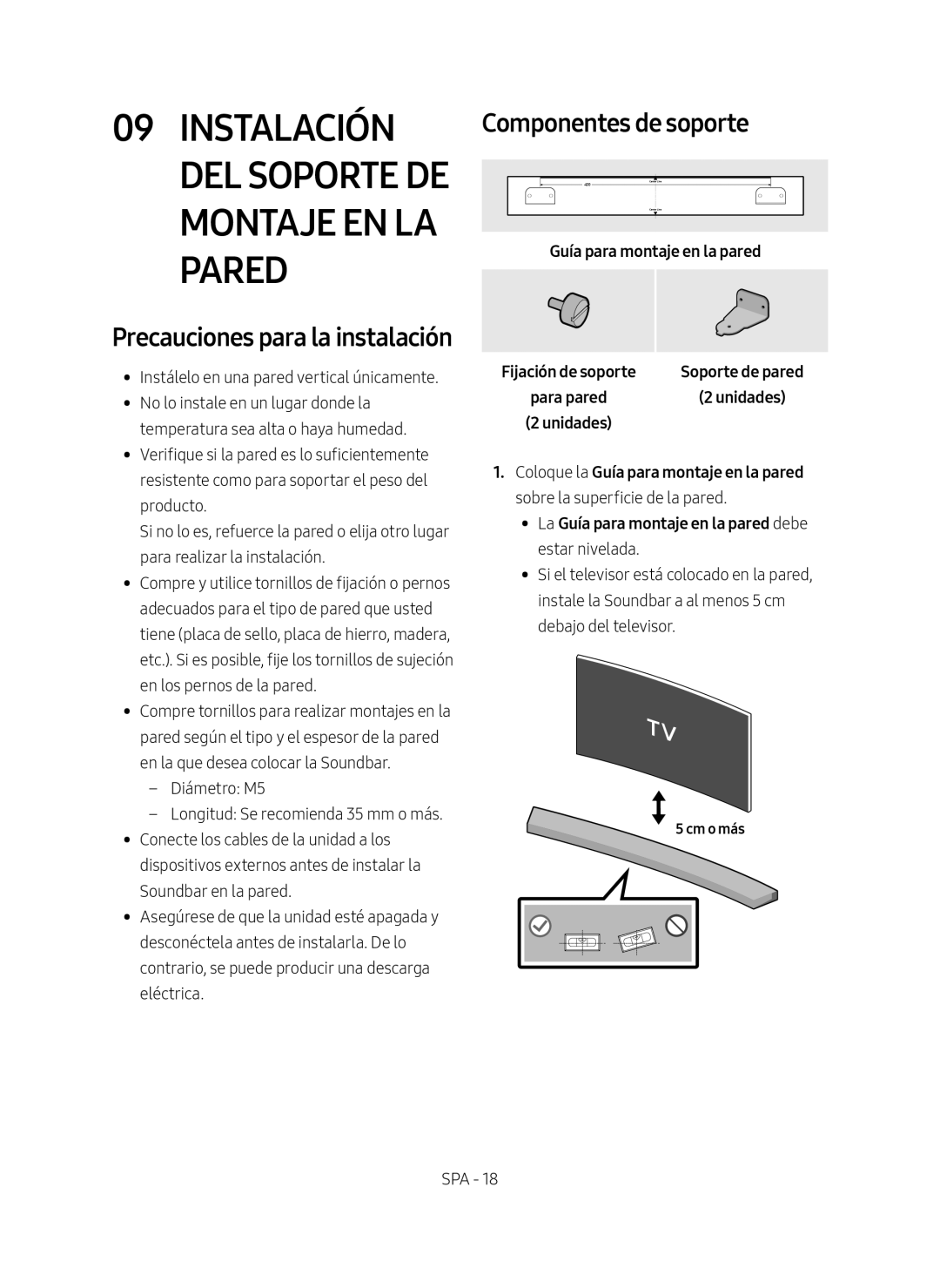 Componentes de soporte Curved HW-M4500