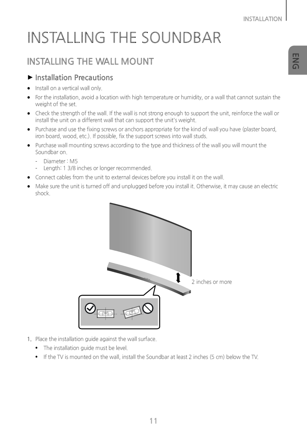 INSTALLING THE SOUNDBAR Curved HW-J6500