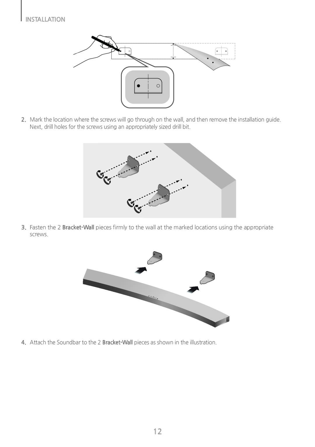 Bracket-Wall Curved HW-J6500