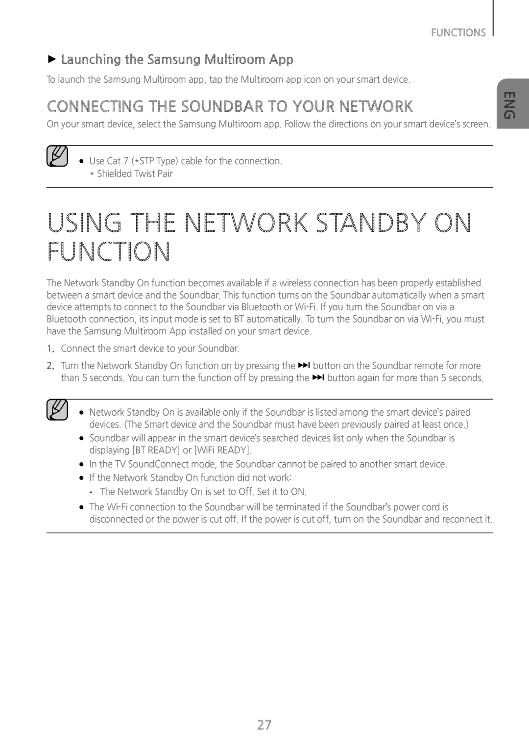 Using the Network Standby On Function Curved HW-J6500