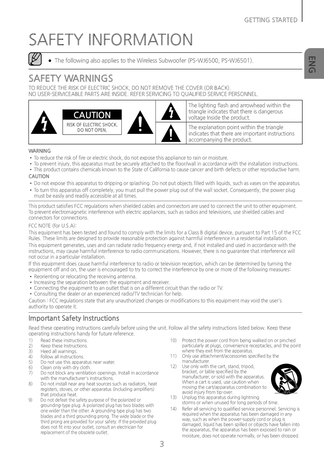 SAFETY INFORMATION Curved HW-J6500