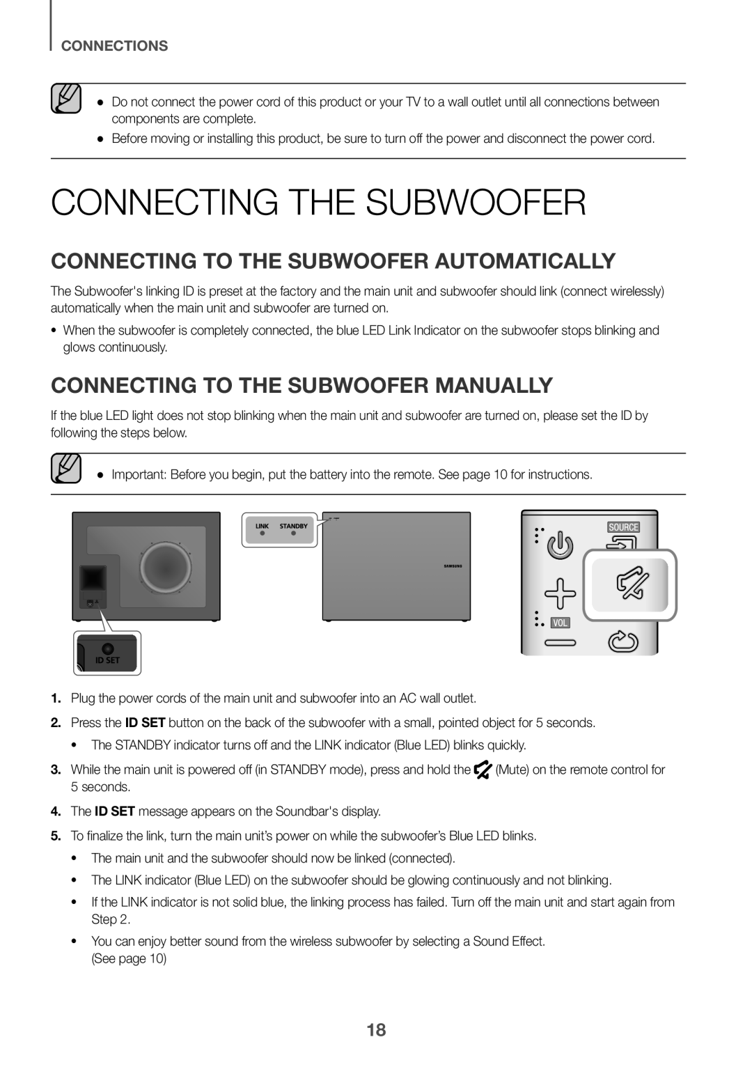 CONNECTING TO THE SUBWOOFER MANUALLY Curved HW-J7500R, HW-J7501R